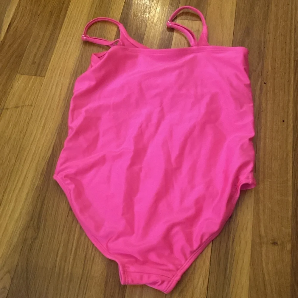 Art Class Girls Pink Cross Front One Piece Swimsuit Size XL